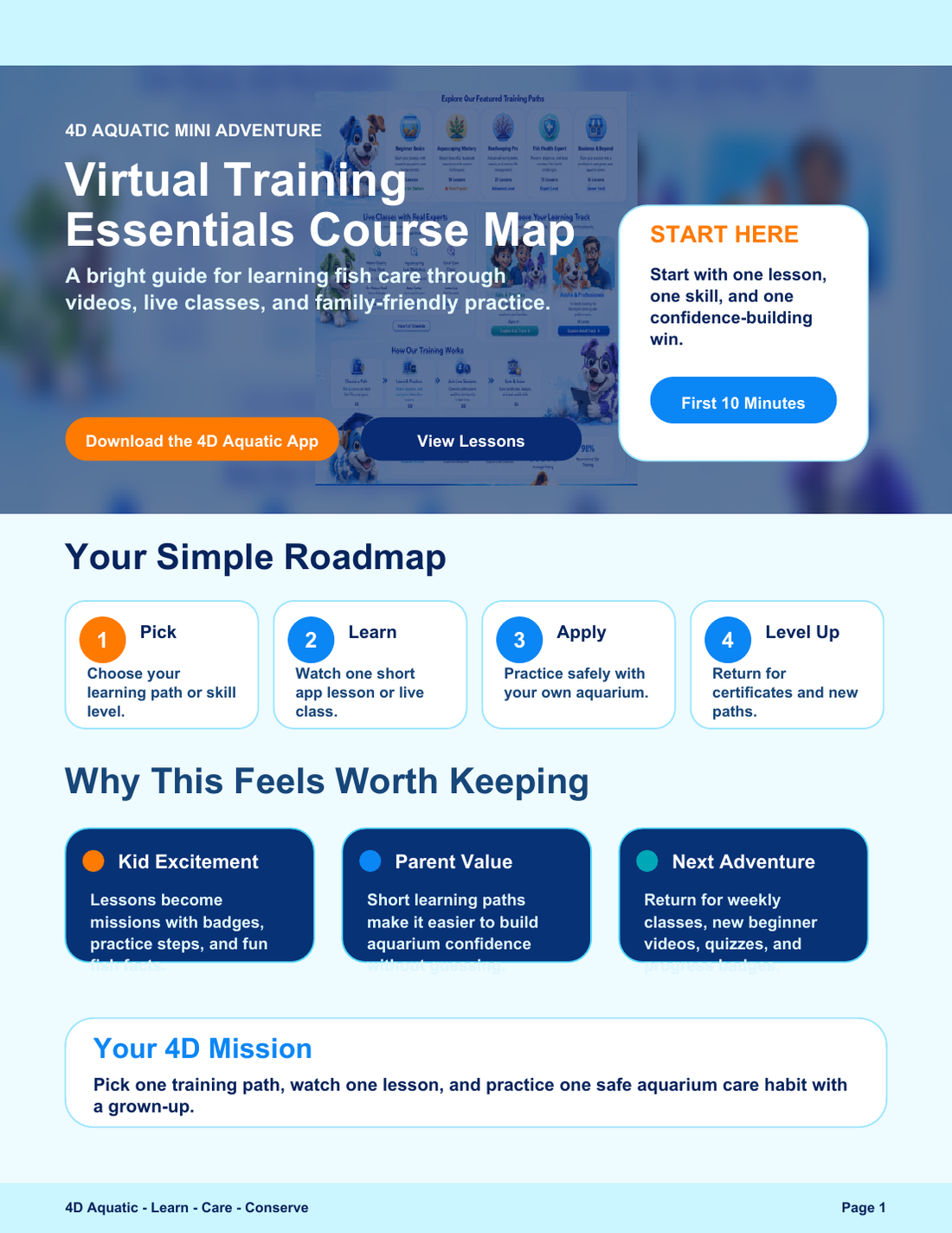4D Aquatic virtual aquarium training preview